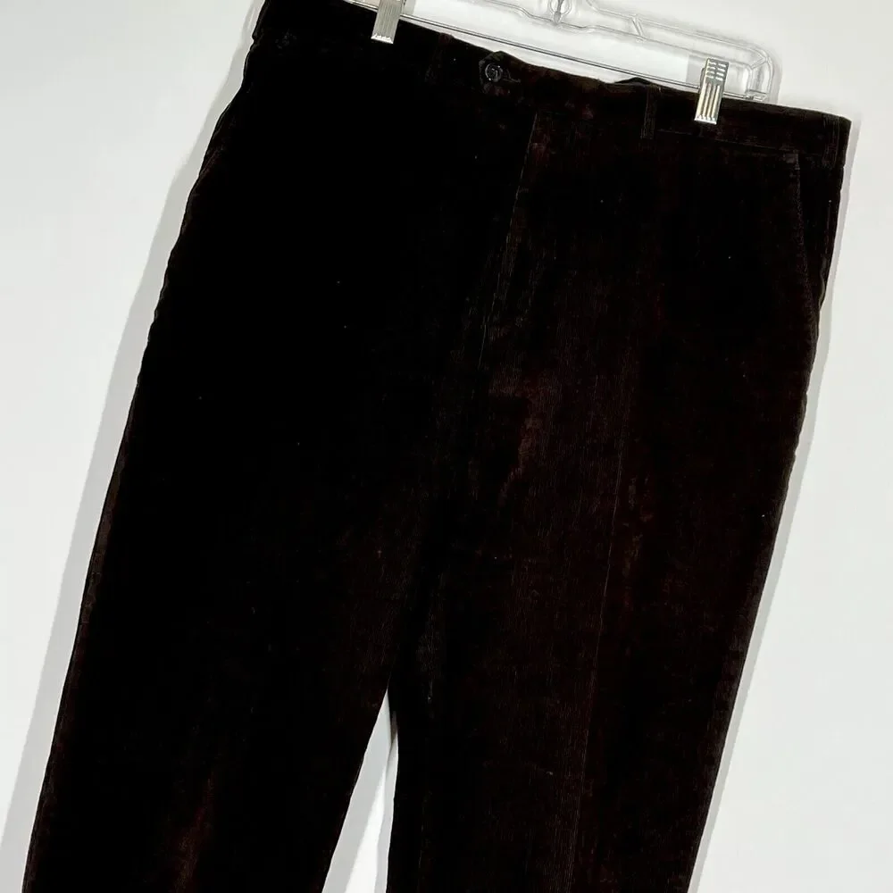 Lauren Ralph Lauren Corduroy Pants Mens 38x31 Brown Classic Stretch No Size Tag